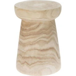 H&S Bijzettafeltje Paulowniawood - 28x42 Cm - Plantenpot Verhoger