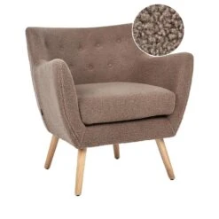 DRAMMEN - Chesterfield Fauteuil - Bruin - Bouclé