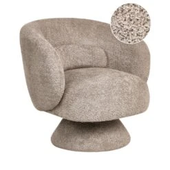 LIEKSA - Fauteuil - Beige - Bouclé