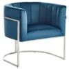 LARVIK - Fauteuil - Blauw - Fluweel