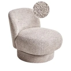 AYLO - Fauteuil - Taupe - Bouclé