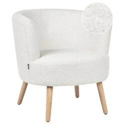 ODENZEN - Fauteuil - Wit - Bouclé