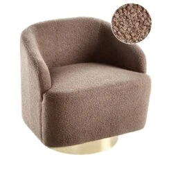 LAVIK - Fauteuil - Bruin - Bouclé