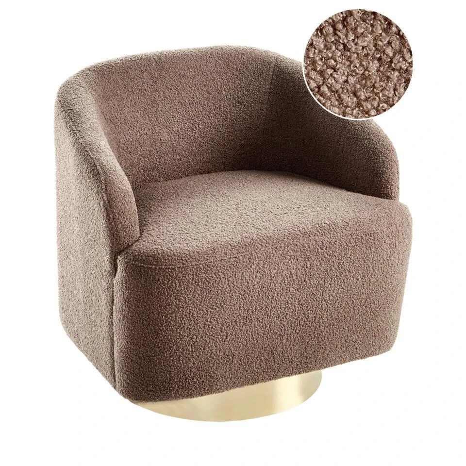 LAVIK - Fauteuil - Bruin - Bouclé 1 LAVIK - Fauteuil - Bruin - Bouclé