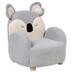 HERVIK - Kinderfauteuil - Grijs - Polyester