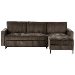 TEJN - Hoekslaapbank - Bruin - Linkszijdig - Polyester