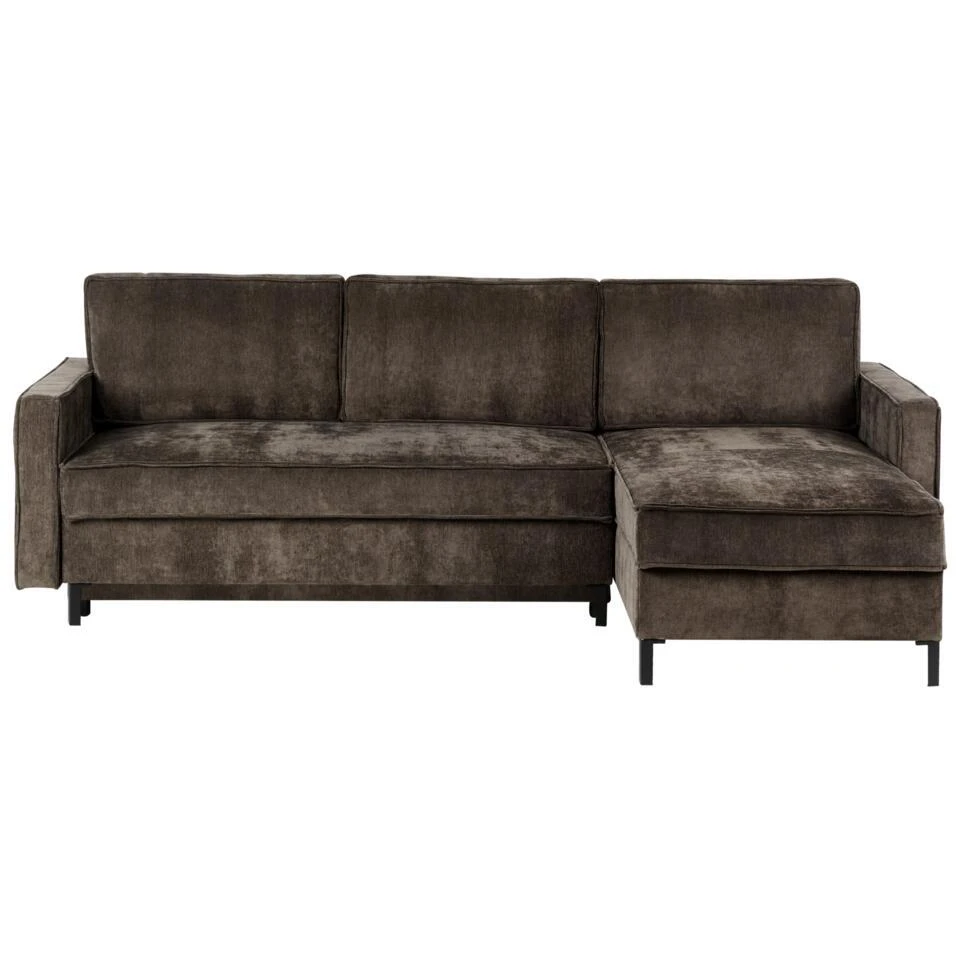 TEJN - Hoekslaapbank - Bruin - Linkszijdig - Polyester 1 TEJN - Hoekslaapbank - Bruin - Linkszijdig - Polyester