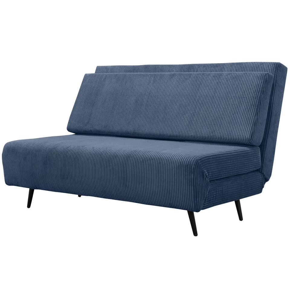 Mallory - Slaapbank 140 Cm In Blauwe Stof 1 Mallory - Slaapbank 140 Cm In Blauwe Stof