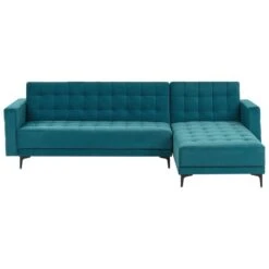 ABERDEEN - Hoekbank - Zeeblauw - Linkszijdig - Fluweel