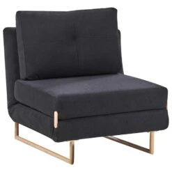 JERSLEV - 1-zits Slaapbank - Zwart - Polyester