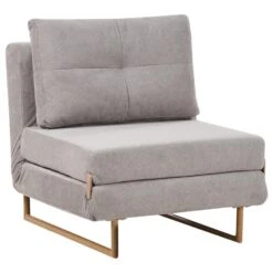 JERSLEV - 1-zits Slaapbank - Grijs - Polyester