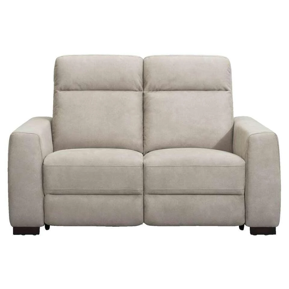 Bank James 2-zits - Lederlook - Zilvergrijs 1 Bank James 2-zits - Lederlook - Zilvergrijs