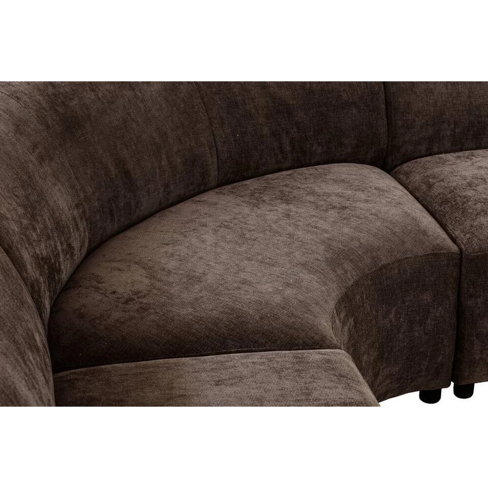 Hoekbank Luna Rond - Stof Rebel - Bruin 6 Hoekbank Luna Rond - Stof Rebel - Bruin - Afbeelding 6