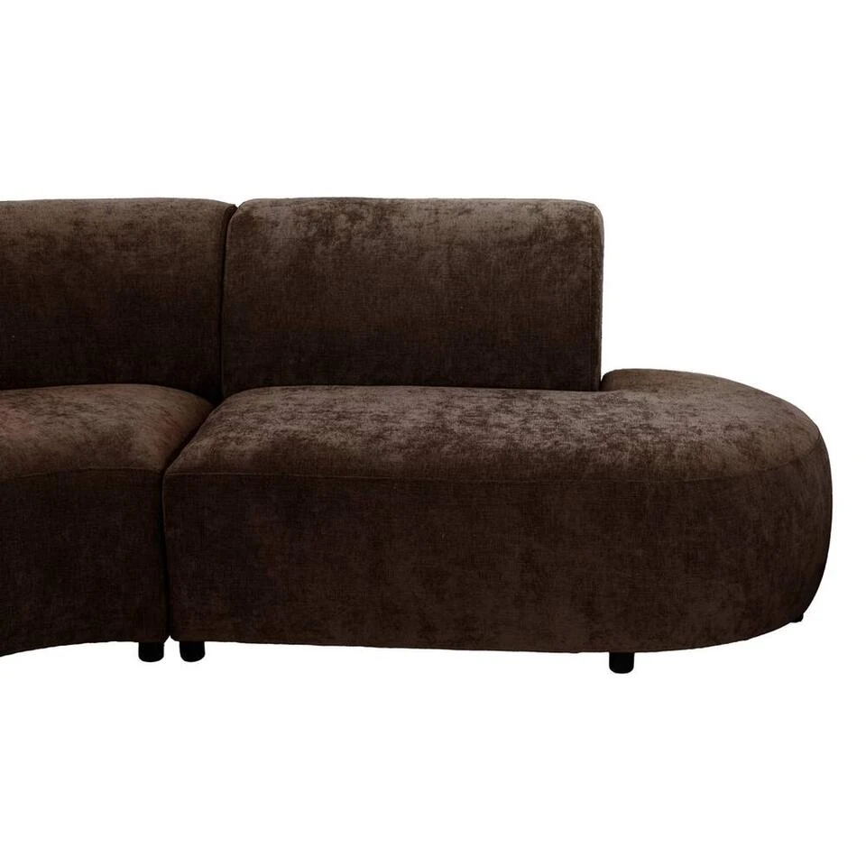 Hoekbank Luna Rond - Stof Rebel - Bruin 7 Hoekbank Luna Rond - Stof Rebel - Bruin - Afbeelding 7