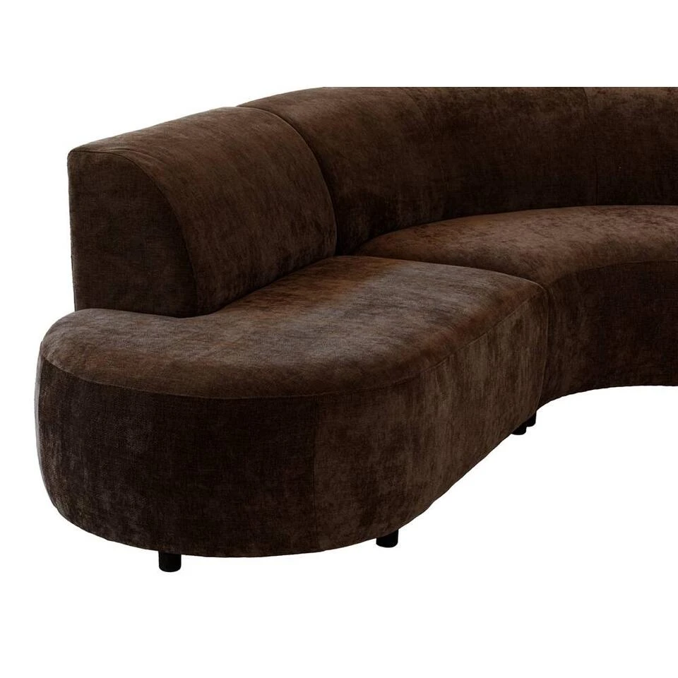 Hoekbank Luna Rond - Stof Rebel - Bruin 8 Hoekbank Luna Rond - Stof Rebel - Bruin - Afbeelding 8