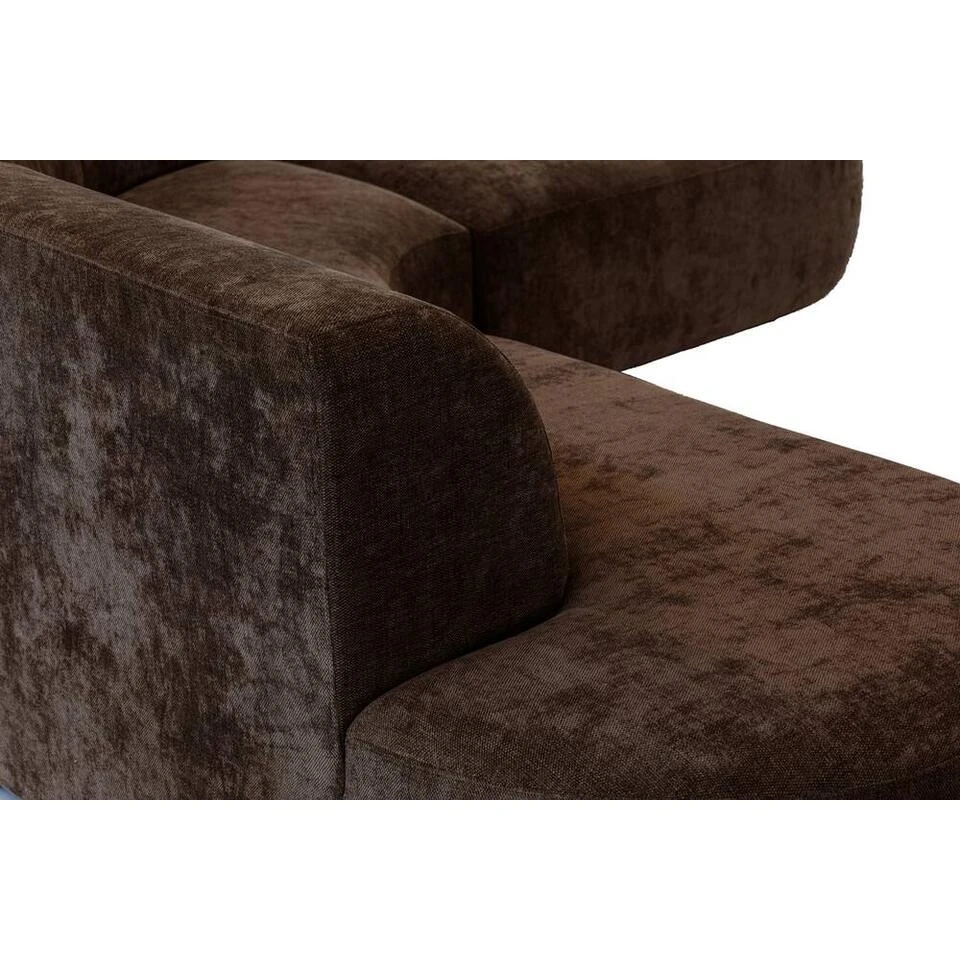 Hoekbank Luna Rond - Stof Rebel - Bruin 9 Hoekbank Luna Rond - Stof Rebel - Bruin - Afbeelding 9