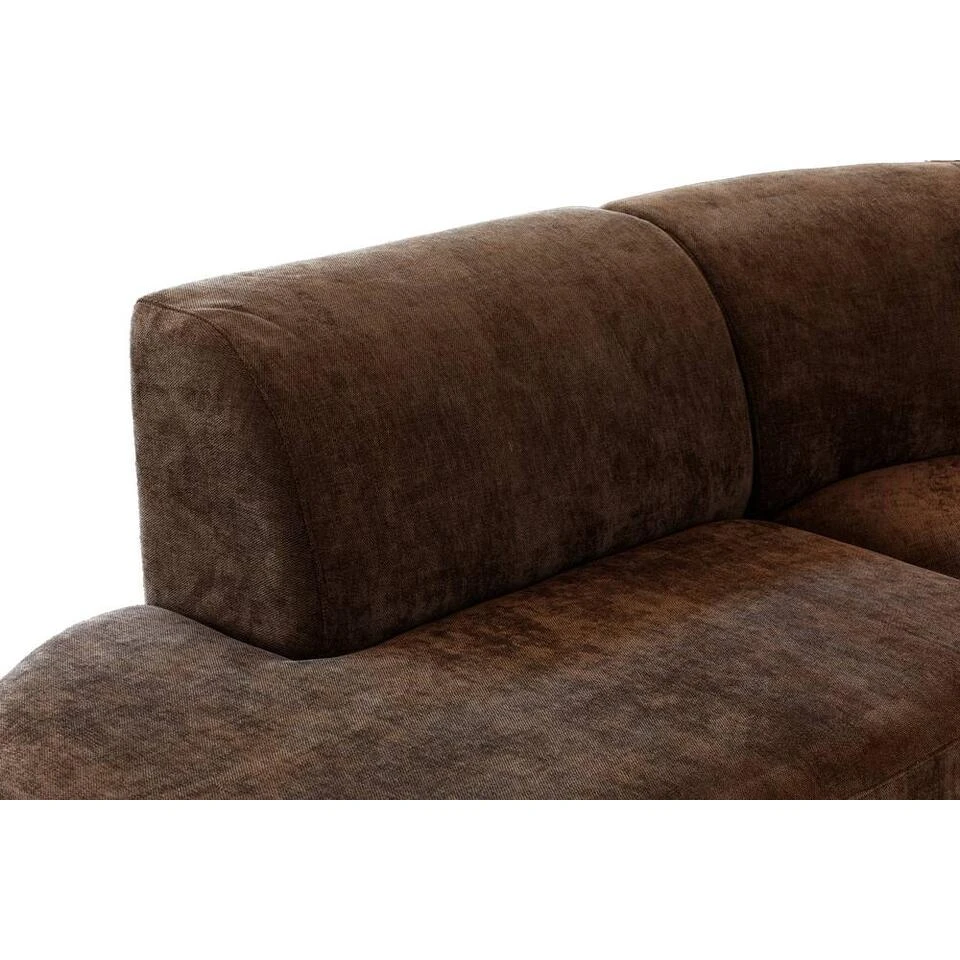 Hoekbank Luna Rond - Stof Rebel - Bruin 10 Hoekbank Luna Rond - Stof Rebel - Bruin - Afbeelding 10