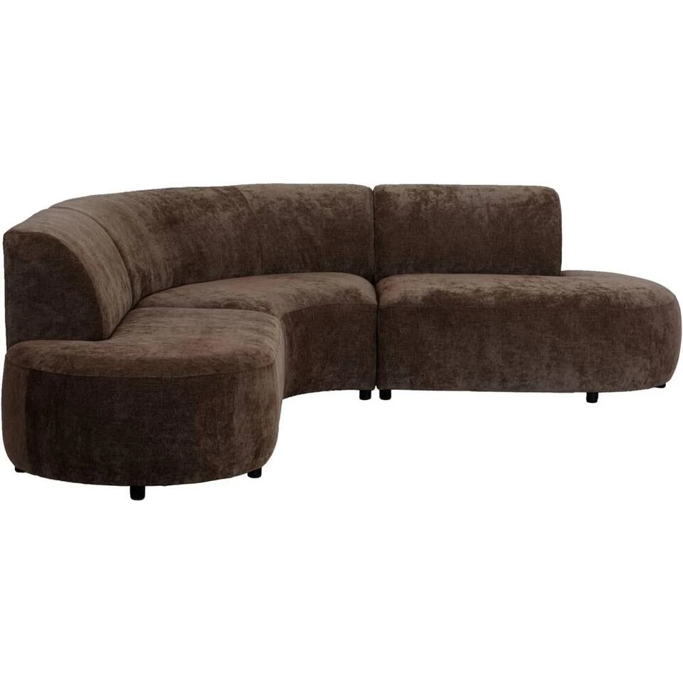 Hoekbank Luna Rond - Stof Rebel - Bruin 1 Hoekbank Luna Rond - Stof Rebel - Bruin
