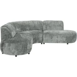 Hoekbank Luna Rond - Stof Cremona - Grijs