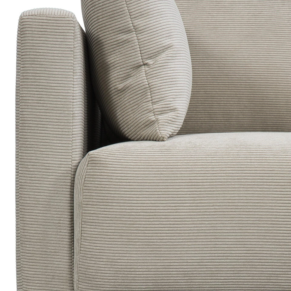 Bank Siem 3-zits - Ribstof Fjord - Beige 7 Bank Siem 3-zits - Ribstof Fjord - Beige - Afbeelding 7