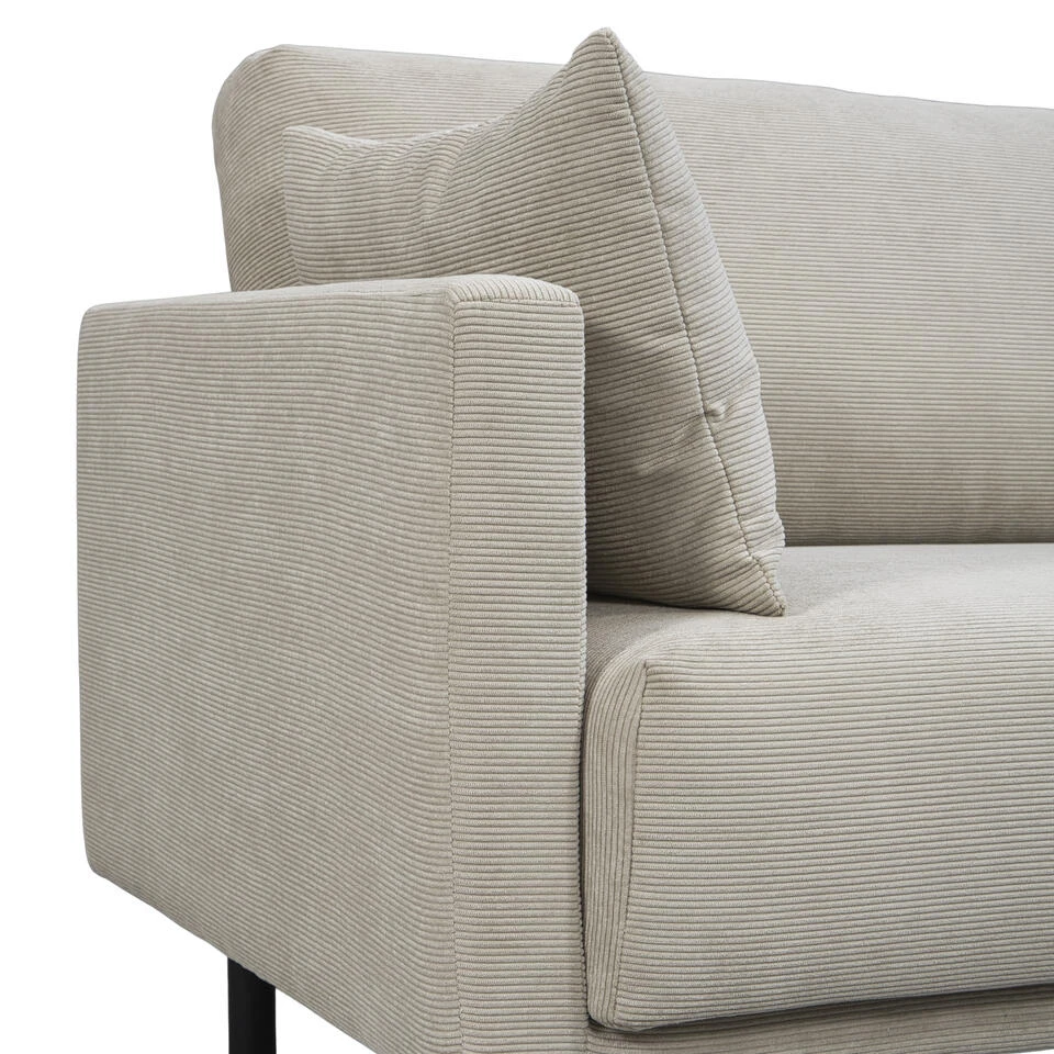 Bank Siem 3-zits - Ribstof Fjord - Beige 8 Bank Siem 3-zits - Ribstof Fjord - Beige - Afbeelding 8