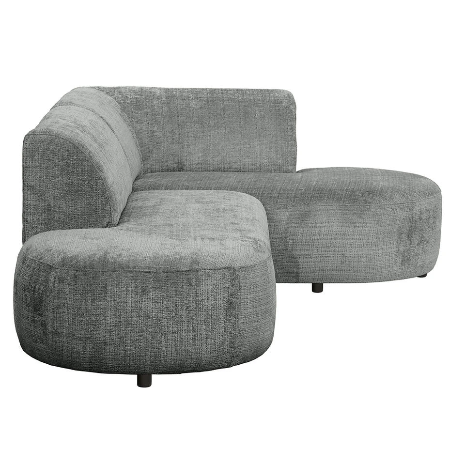 Hoekbank Luna Rechts - Stof Cremona - Grijs 4 Hoekbank Luna Rechts - Stof Cremona - Grijs - Afbeelding 4