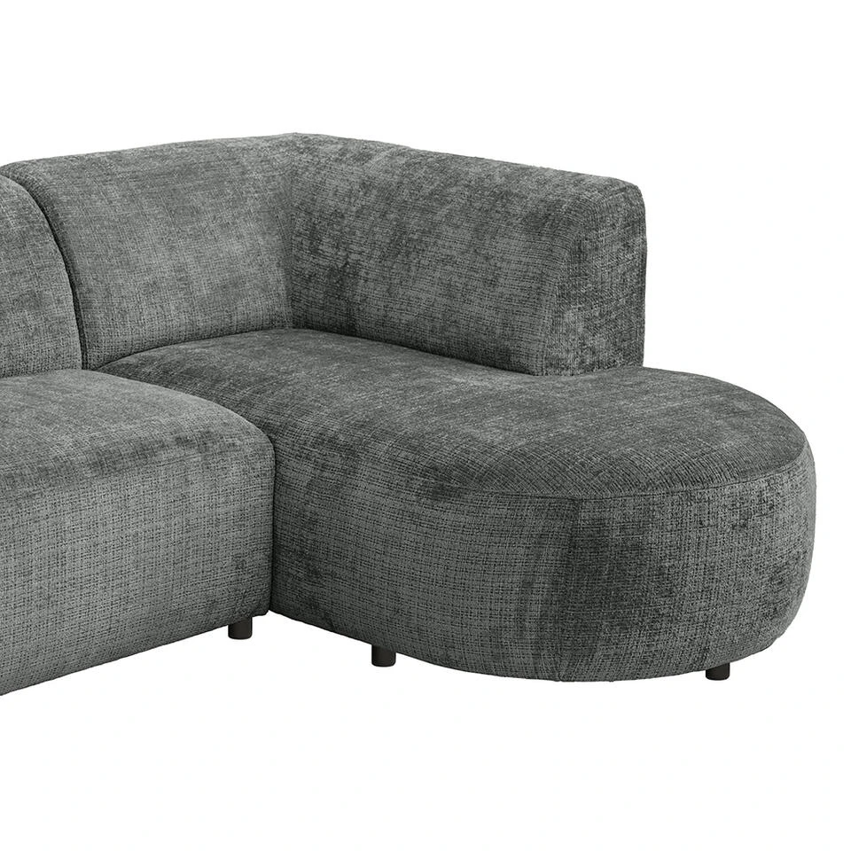 Hoekbank Luna Rechts - Stof Cremona - Grijs 6 Hoekbank Luna Rechts - Stof Cremona - Grijs - Afbeelding 6