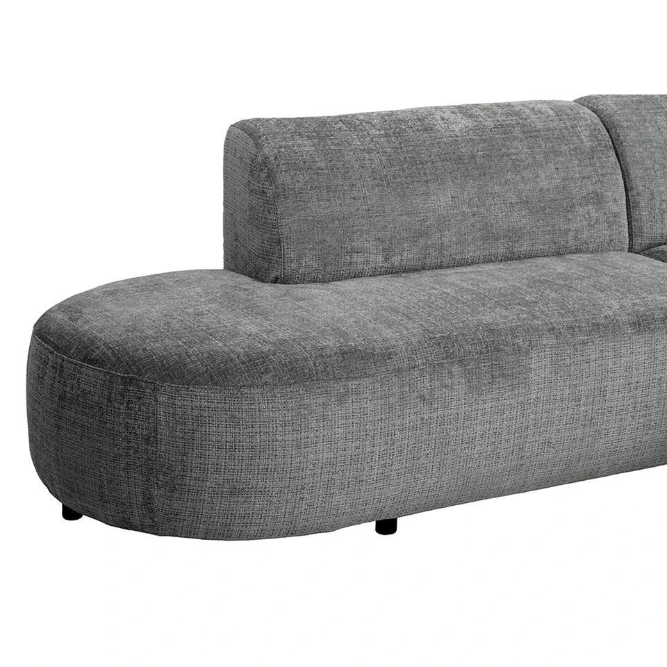 Hoekbank Luna Rechts - Stof Cremona - Grijs 7 Hoekbank Luna Rechts - Stof Cremona - Grijs - Afbeelding 7