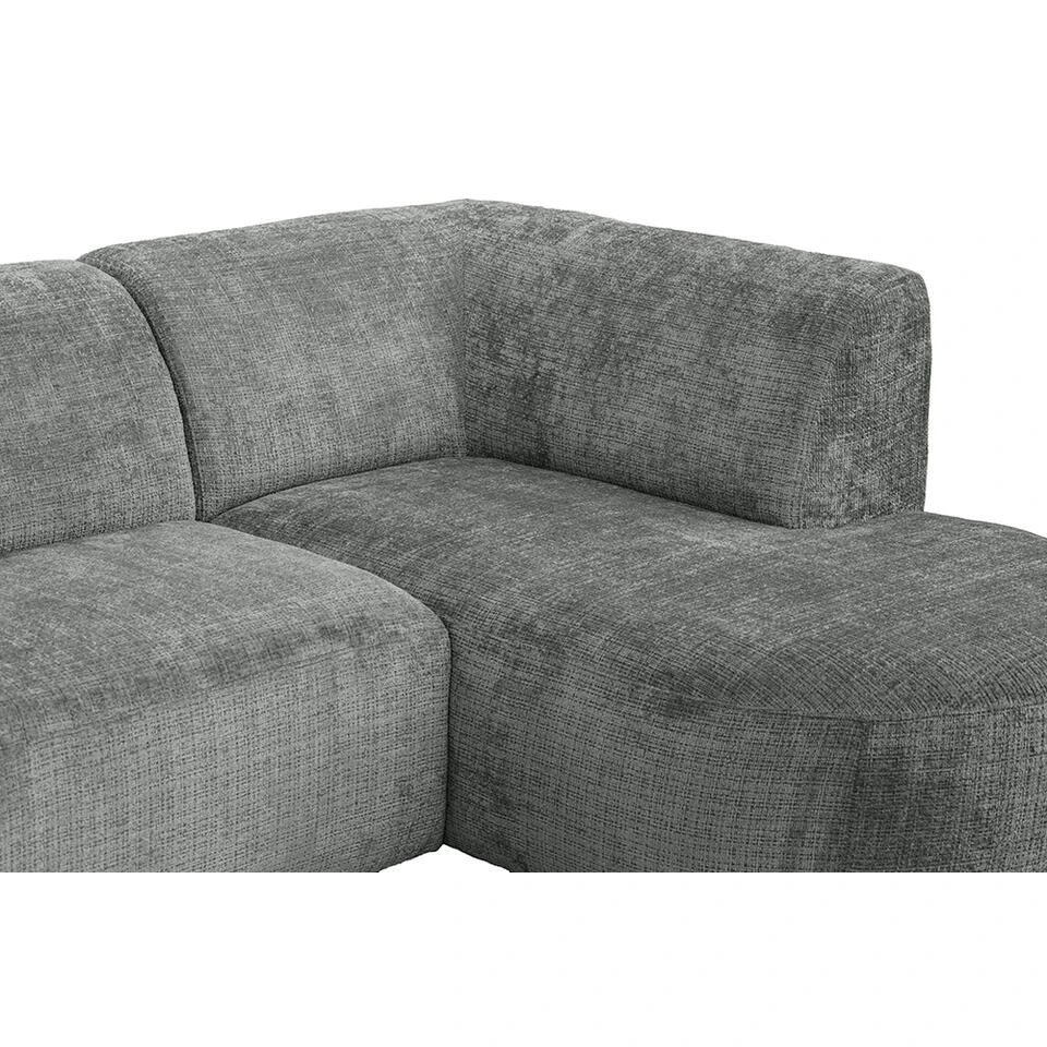 Hoekbank Luna Rechts - Stof Cremona - Grijs 8 Hoekbank Luna Rechts - Stof Cremona - Grijs - Afbeelding 8