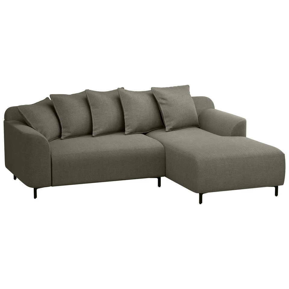 Bank Elsa Met Chaise Longue Rechts - Stof Eden - Mokka 2 Bank Elsa Met Chaise Longue Rechts - Stof Eden - Mokka - Afbeelding 2