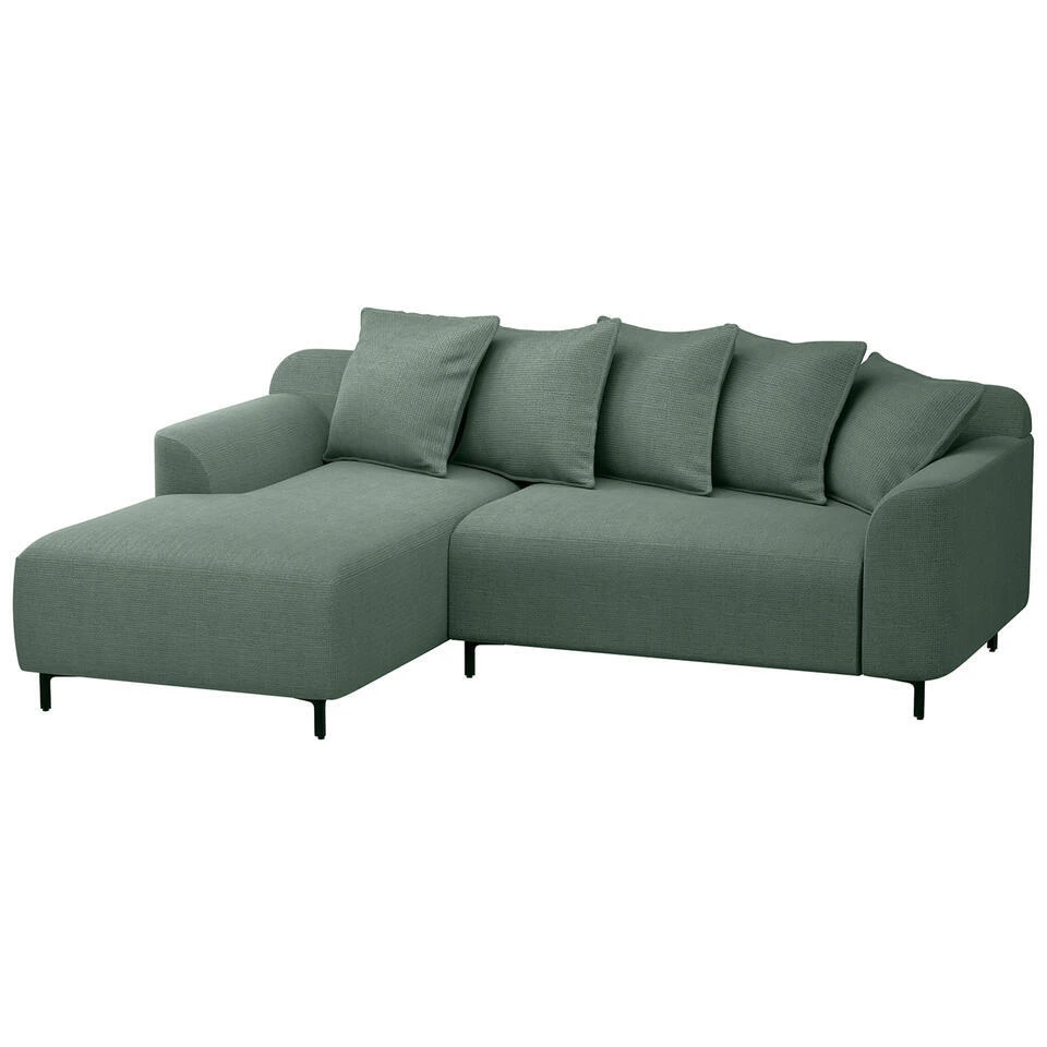 Bank Elsa Met Chaise Longue Links - Stof Eden - Saliegroen 2 Bank Elsa Met Chaise Longue Links - Stof Eden - Saliegroen - Afbeelding 2
