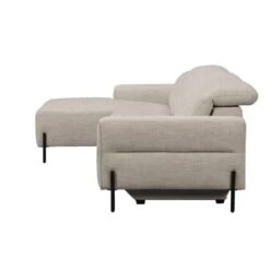 Hoekbank Dave Links - Elektrisch Verstelbaar - Stof Pure - Lichtgrijs -Leenbakker Winkel 10112249 8000