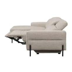 Hoekbank Dave Links - Elektrisch Verstelbaar - Stof Pure - Lichtgrijs -Leenbakker Winkel 10112249 8001