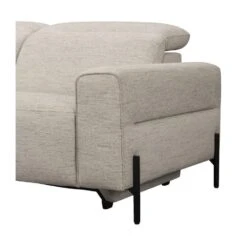 Hoekbank Dave Links - Elektrisch Verstelbaar - Stof Pure - Lichtgrijs -Leenbakker Winkel 10112249 9004