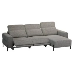 Hoekbank Dave Rechts - Elektrisch Verstelbaar - Stof Pure - Grijs -Leenbakker Winkel 10112251 0301