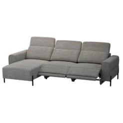 Hoekbank Dave Links - Elektrisch Verstelbaar - Stof Pure - Grijs -Leenbakker Winkel 10112252 0301