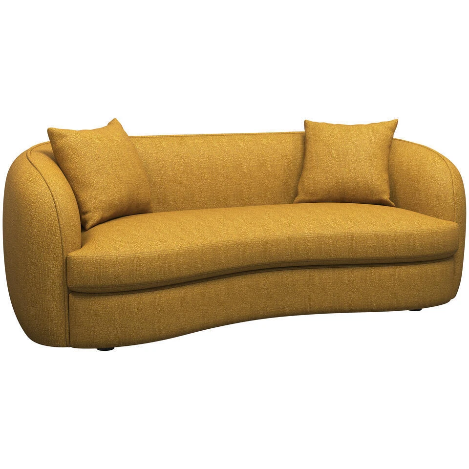 Bank Enzio 3,5-zits - Stof Elephant - Okergeel 2 Bank Enzio 3,5-zits - Stof Elephant - Okergeel - Afbeelding 2