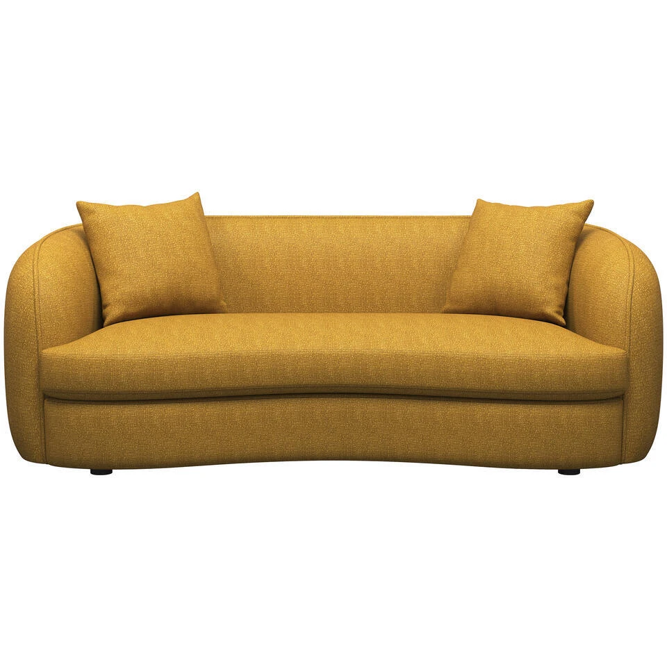 Bank Enzio 3,5-zits - Stof Elephant - Okergeel 1 Bank Enzio 3,5-zits - Stof Elephant - Okergeel