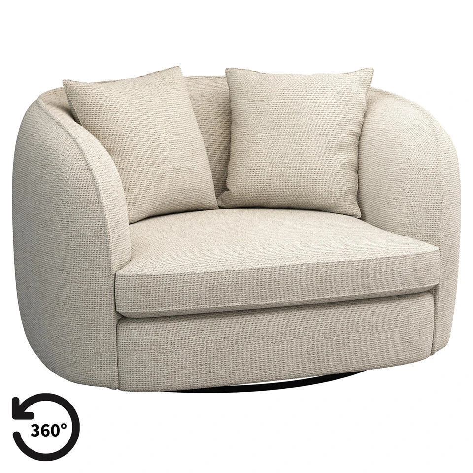 Loveseat Enzio - Stof Wandy - Champagne 1 Loveseat Enzio - Stof Wandy - Champagne