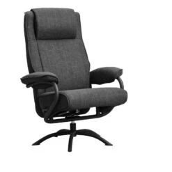 Relaxfauteuil Vincent Incl. Hocker - Stof Bjorn - Antraciet 7 Relaxfauteuil Vincent Incl. Hocker - Stof Bjorn - Antraciet -Leenbakker Winkel 10202145 0300