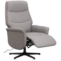 Relaxfauteuil Boaz Lederlook - Elektrisch Verstelbaar - Taupe -Leenbakker Winkel 10202150 0810