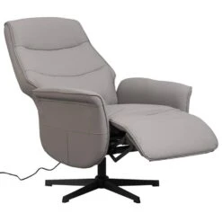 Relaxfauteuil Boaz Lederlook - Elektrisch Verstelbaar - Taupe -Leenbakker Winkel 10202150 0811