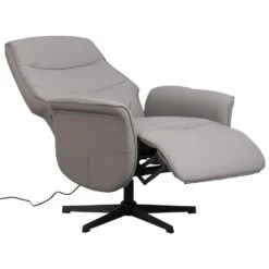 Relaxfauteuil Boaz Lederlook - Elektrisch Verstelbaar - Taupe -Leenbakker Winkel 10202150 0812