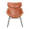 Fauteuil Cezar - Kunstleder - Zwart/cognac