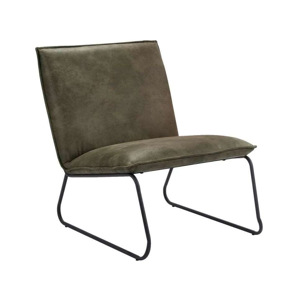 Fauteuil Cooper - Leatherlook - Olijfgroen 1 Fauteuil Cooper - Leatherlook - Olijfgroen
