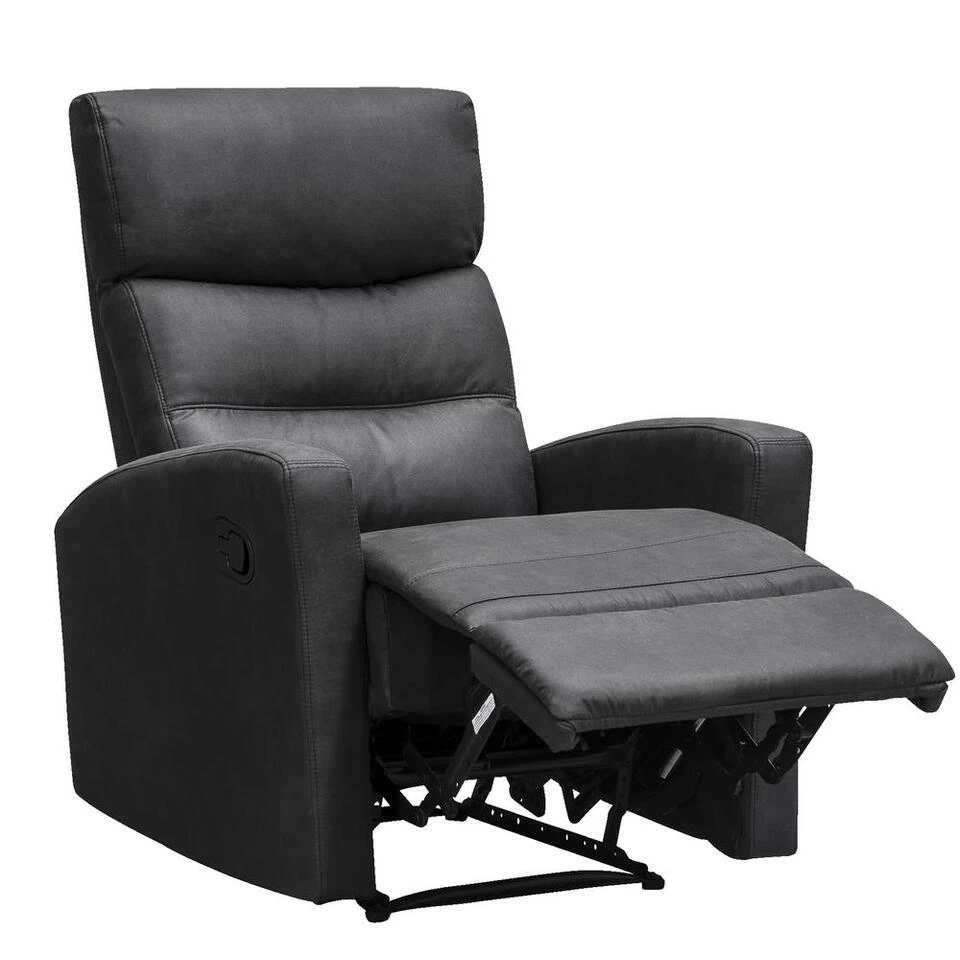Relaxfauteuil Jackson - Stof - Zwart 2 Relaxfauteuil Jackson - Stof - Zwart - Afbeelding 2