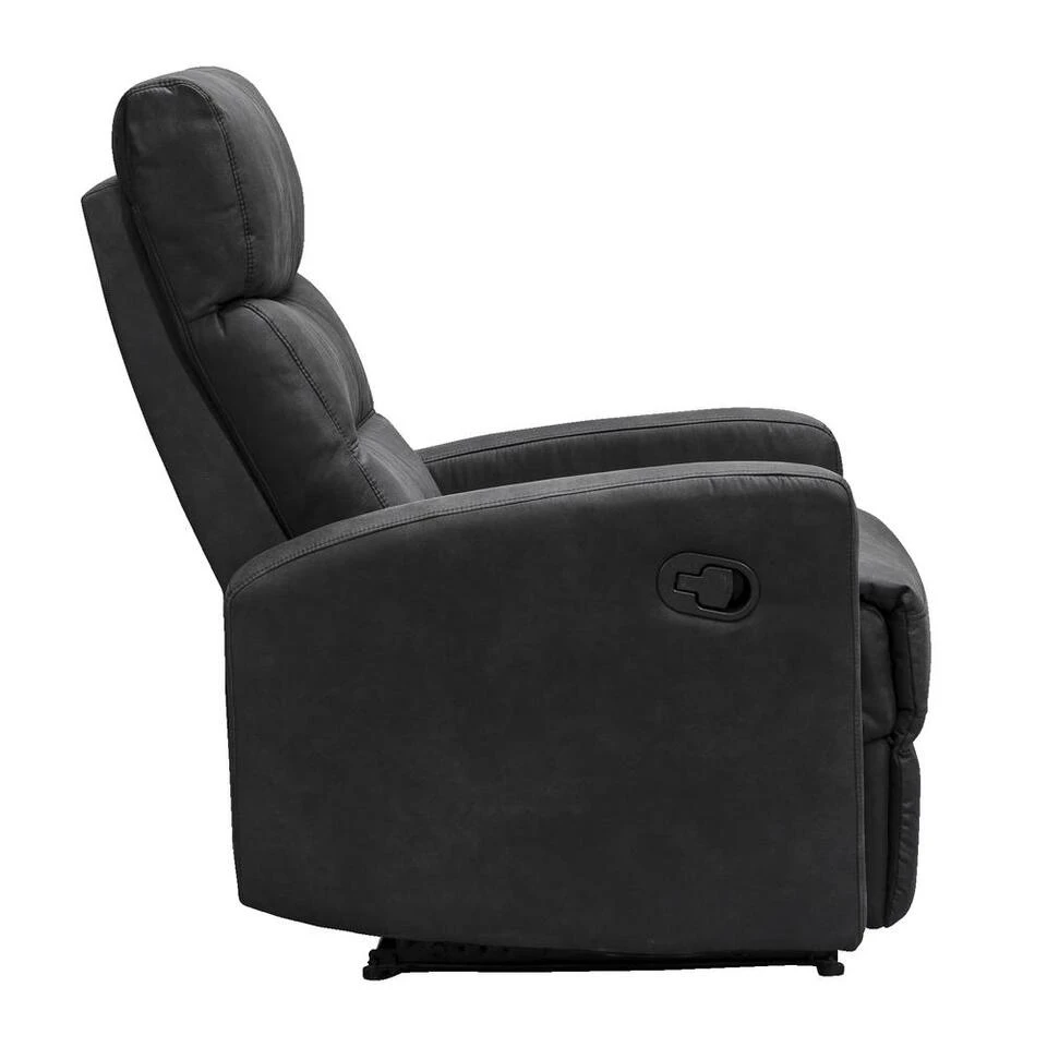 Relaxfauteuil Jackson - Stof - Zwart 4 Relaxfauteuil Jackson - Stof - Zwart - Afbeelding 4