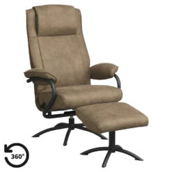 Relaxfauteuil Vincent Incl. Hocker - Taupe