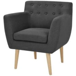 VidaXL Fauteuil Stof Donkergrijs