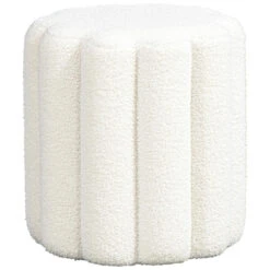 Poef Bilbao - Wit - 40xØ38 Cm
